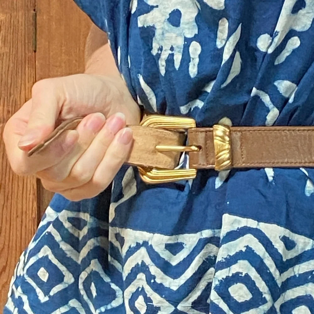 Carlisle Vintage Leather and Gold Belt